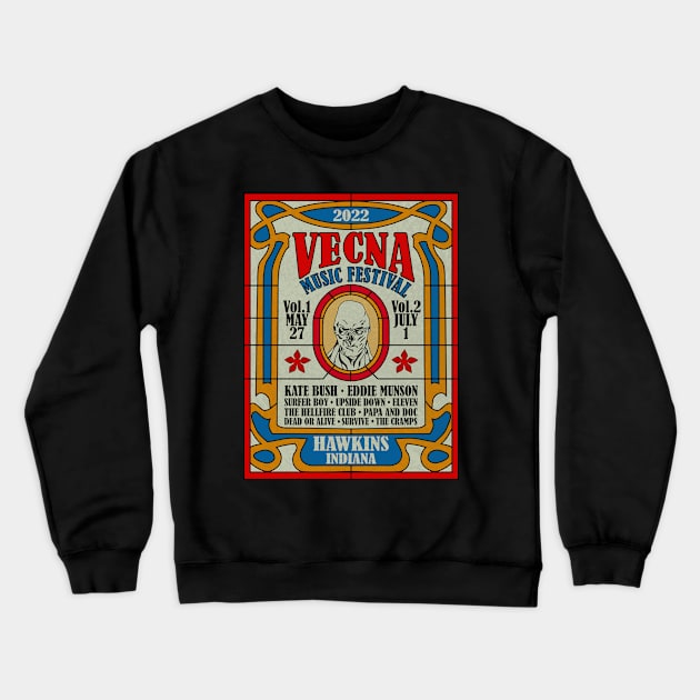 Vecna Music Festival - Stranger Things Crewneck Sweatshirt by TKsuited